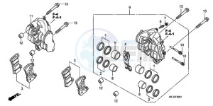 CBR600RR9 Europe Direct - (ED / SPC) drawing FRONT BRAKE CALIPER (CBR600RR9,A/RA9,A)