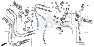 CRF150RB9 Australia - (U) drawing HANDLE LEVER/SWITCH/CABLE