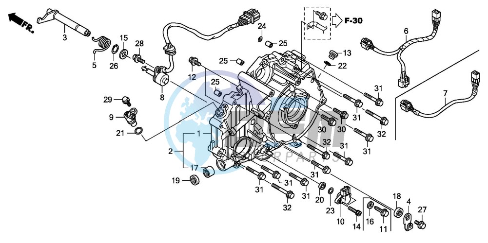 REAR CRANKCASE COVER