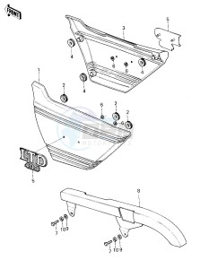 KZ 400 H (H1) drawing SIDE COVERS_CHAIN COVER