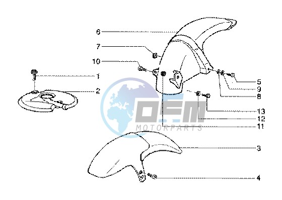 Front and rear mudguard