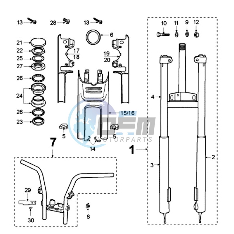 FRONT FORK / STEERINGHEAD