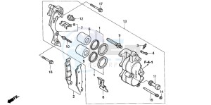 XR650R drawing FRONT BRAKE CALIPER (U)