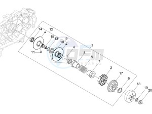 X Evo 125 Euro 3 (UK) drawing Driven pulley