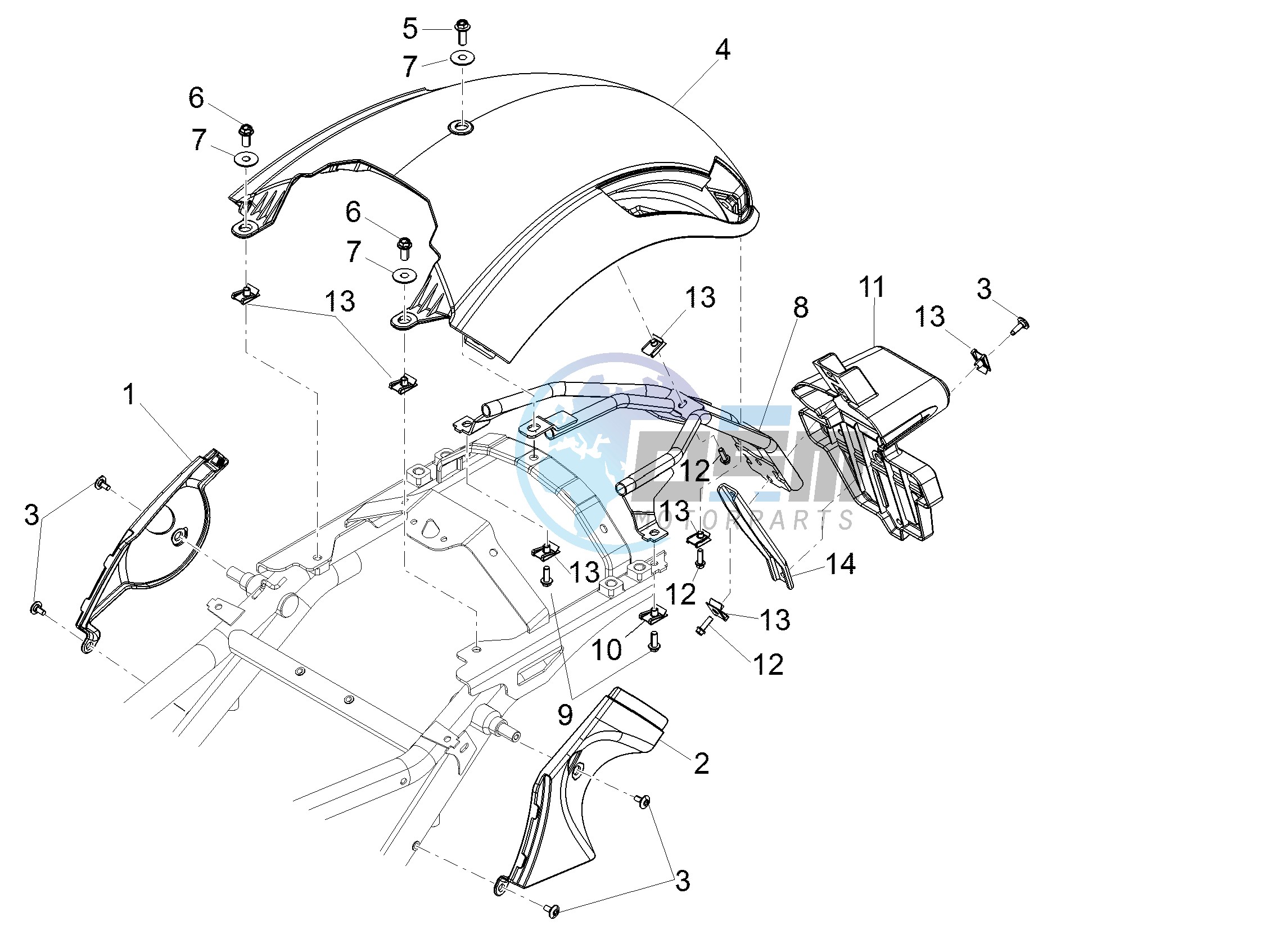 Rear mudguard