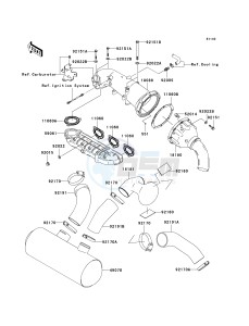 JT 1200 C [1200 STX-R] (1-2) [1200 STX-R] drawing MUFFLER-- S- -