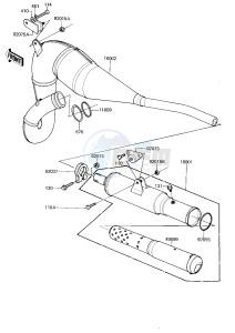 KDX 175 A [KDX175] (A2-A3) [KDX175] drawing MUFFLER -- KDX175-A2- -