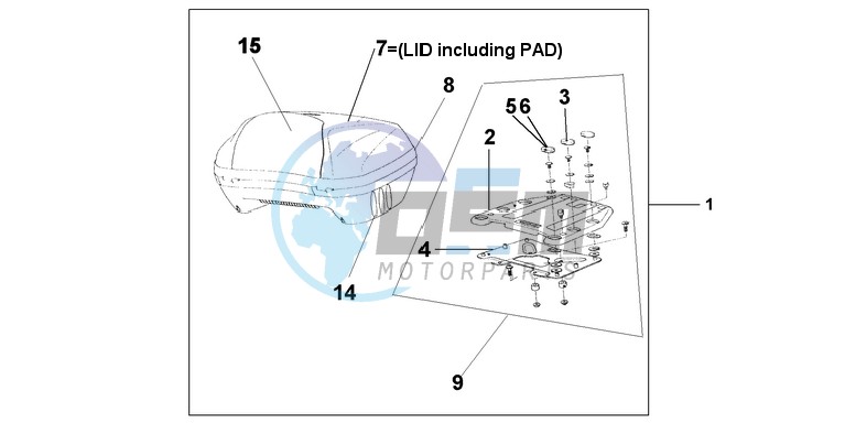 TOP BOX 45L DIGITAL SILVER