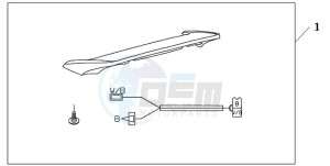 GL18009 Australia - (U / AB NAV) drawing REAR SPOILER HONTEREY BLUE METALLIC