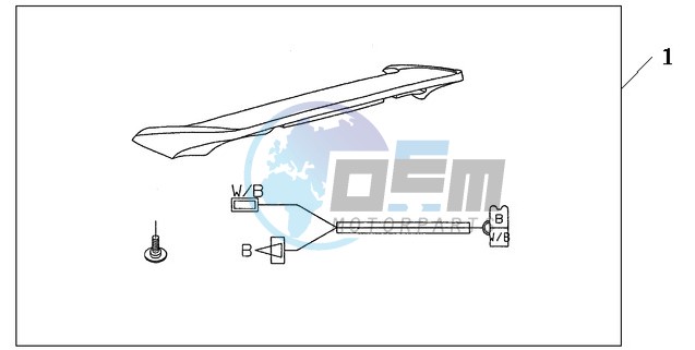 REAR SPOILER HONTEREY BLUE METALLIC