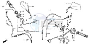 NSR125F drawing HANDLE LEVER/SWITCH/CABLE