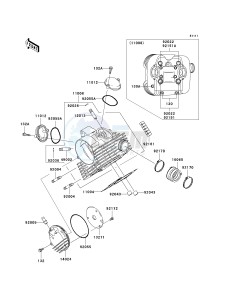 KVF 360 A [PRAIRIE 360 4X4] (A6F-A9F) A6F drawing CYLINDER HEAD