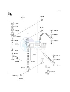 KX 65 A [KX65 MONSTER ENERGY] (A6F - A9FA) A7F drawing REAR MASTER CYLINDER