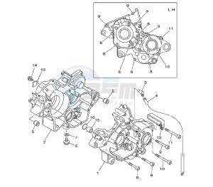 YZ LC 125 drawing CRANKCASE