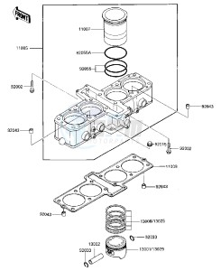 ZX 600 A [NINJA 600] (A1-A2) [NINJA 600] drawing CYLINDER_PISTON -- -E_NO.037152- -