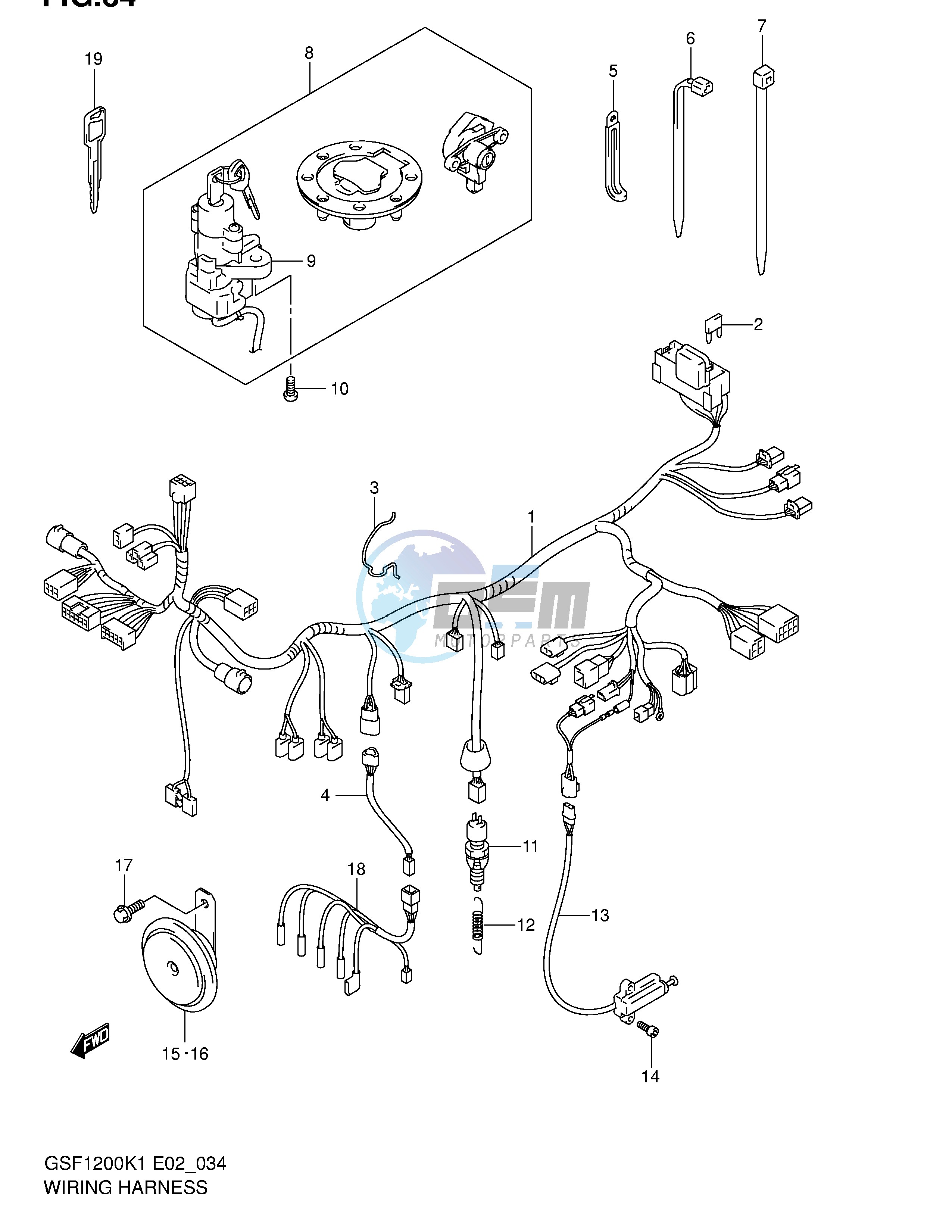 WIRING HARNESS (GSF1200K1 K2)