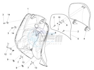 LX 50 4T-4V drawing Front glovebox - Knee-guard panel