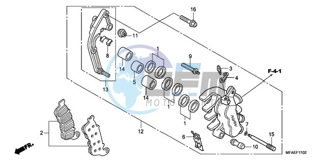 L. FRONT BRAKE CALIPER (CBF1000A/T/S)