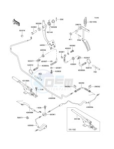 KAF 300 C [MULE 550] (C1-C5) [MULE 550] drawing BRAKE PEDAL_THROTTLE LEVER