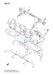 GSX-R1000 (E3-E28) drawing THROTTLE BODY HOSE JOINT