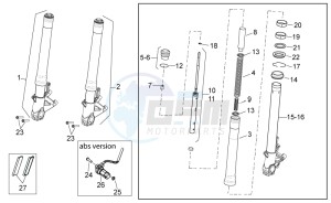 Dorsoduro 1200 (EMEA, APAC, NAFTA) (CND, EU, K, RU, USA, V) drawing Front fork