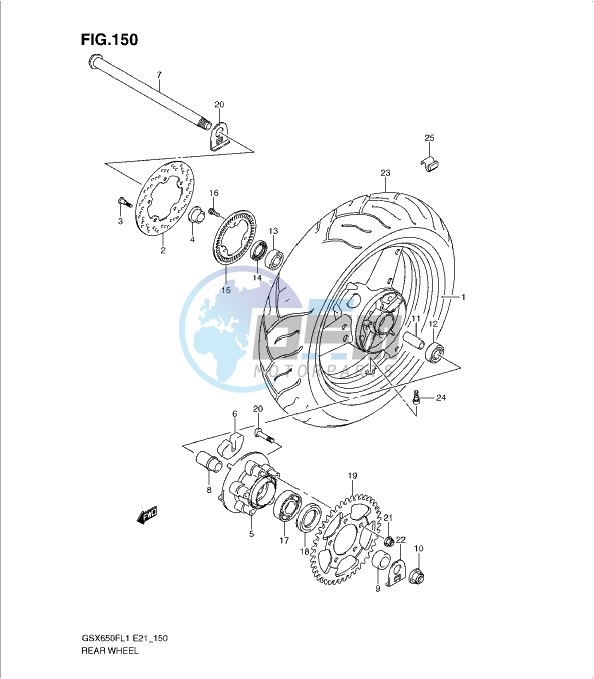 REAR WHEEL (GSX650FAL1 E21)