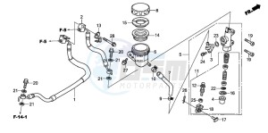 CBF1000 drawing REAR BRAKE MASTER CYLINDER (CBF1000A/T/S)