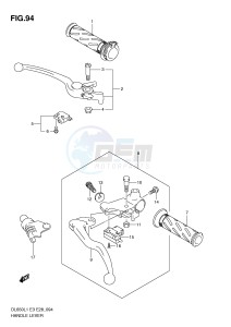 DL650 (E3) V-Strom drawing HANDLE LEVER (DL650L1 E33)