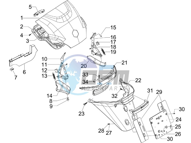 Rear cover - Splash guard