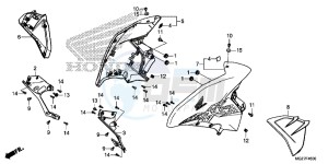 CB500XD CB500X Continue » UK - (E) drawing MIDDLE COWL