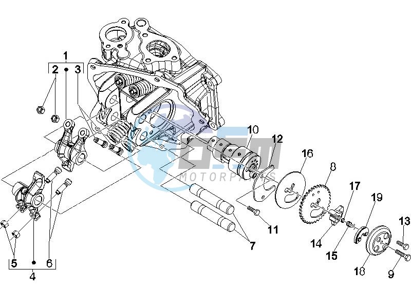 Camshaft - Rocking levers support unit