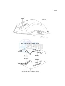 ZR 750 L [Z750 EU] (L7F-L8F) L8F drawing DECALS-- ORANGE- --- L8F- -