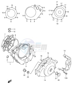 SV650 (E2) drawing CRANKCASE COVER