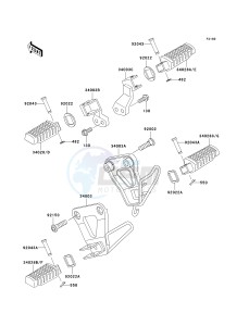 KL 650 A [KLR 650] (A6F-A7F) A6F drawing FOOTRESTS