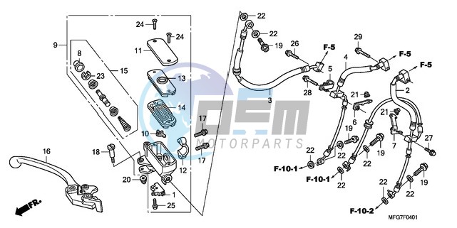 FR. BRAKE MASTER CYLINDER (CB600FA/FA3)