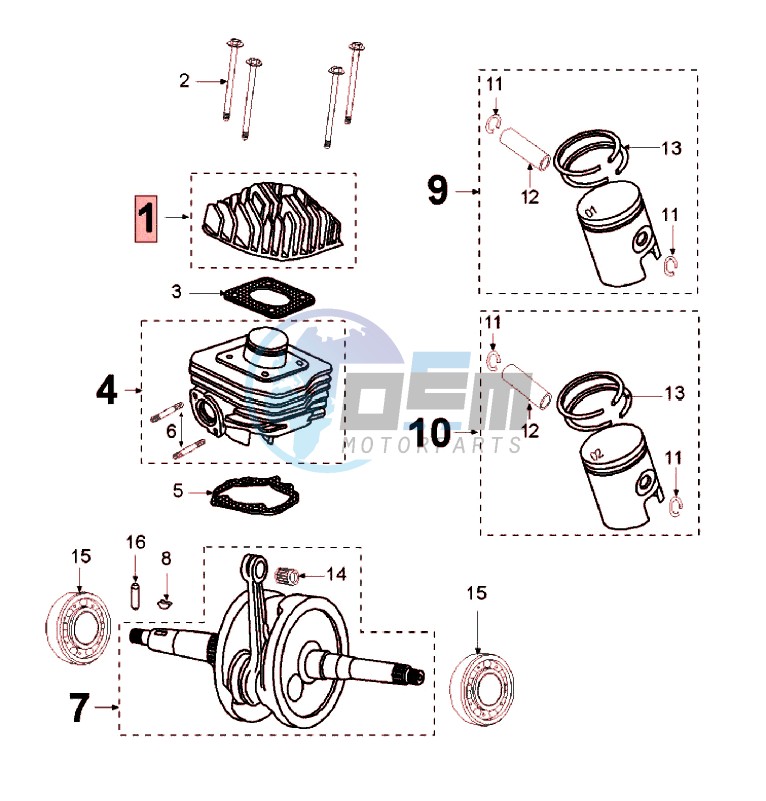 CRANKSHAFT AND CYLINDER ALU