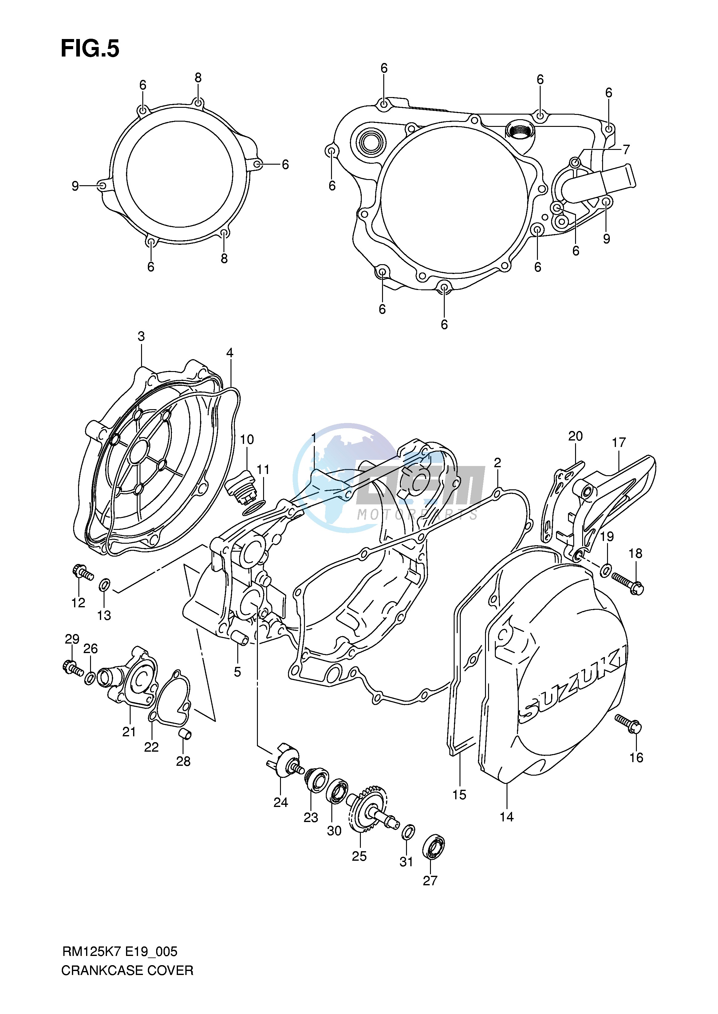 CRANKCASE COVER-WATER PUMP