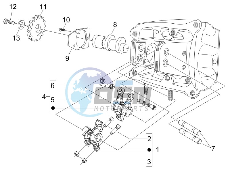 Camshaft - Rocking levers support unit