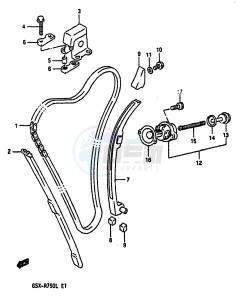 GSX-R750 (J-K-L) drawing CAM CHAIN (MODEL L)