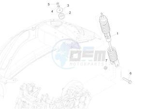 PRIMAVERA 50 4T-3V NOABS E4 (EMEA) drawing Rear suspension - Shock absorber/s