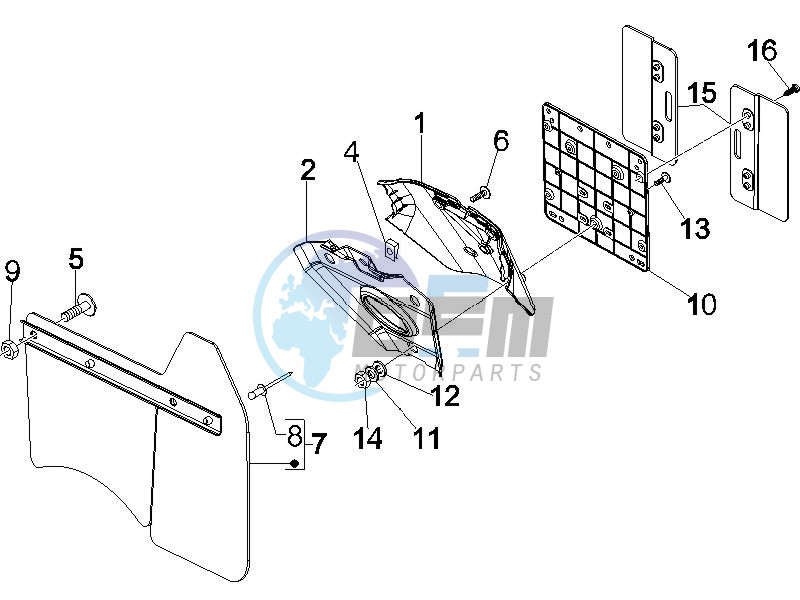 Rear cover - Splash guard