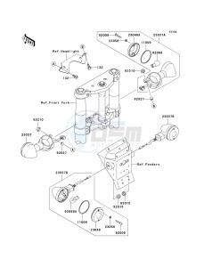 VN 1600 B [VULCAN 1600 MEAN STREAK] (B6F-B8FA) B8F drawing TURN SIGNALS