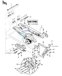 KDX 250 B [KDX250] (B1) [KDX250] drawing SWING ARM_CHAIN COVER