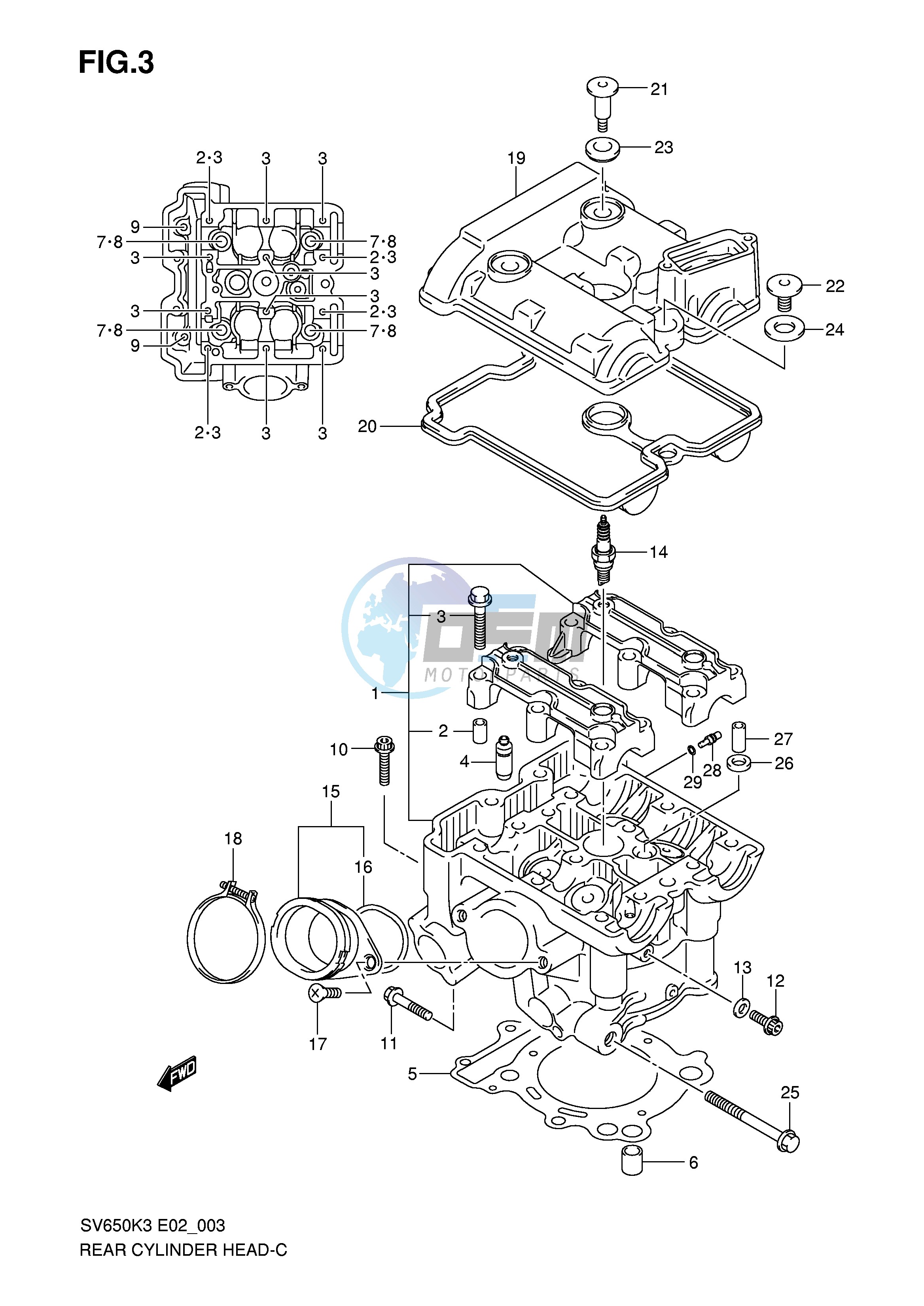 REAR CYLINDER HEAD (MODEL K3 K4 K5 K6)