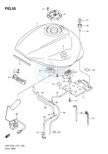 GSF1250 (E21) Bandit drawing FUEL TANK (GSF1250L1 E24)