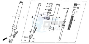 CB600F CB600S drawing FRONT FORK (CB600F5/6)