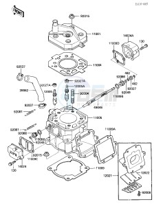 KX 125 E [KX125] (E1) [KX125] drawing CYLINDER HEAD_CYLINDER_REED VALVE