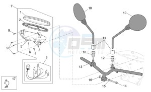 Scarabeo 50 4T E2 drawing Handlebar - Dashboard