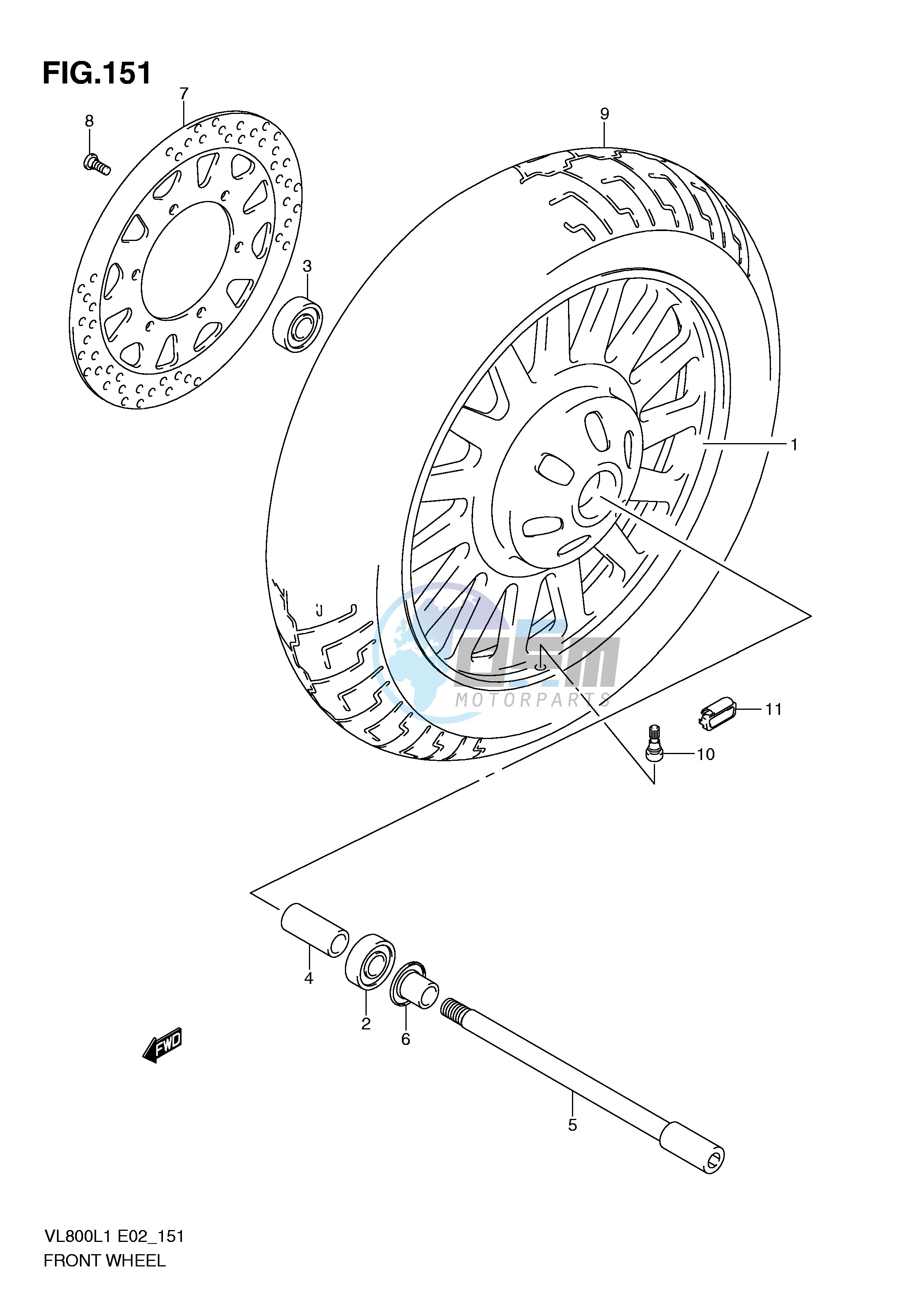 FRONT WHEEL (VL800CL1 E2)