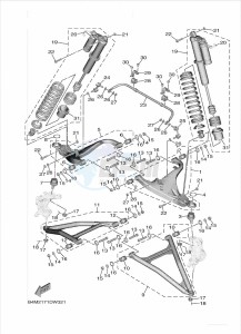 YXE1000EWS YX10EPSM (B4M2) drawing FRONT SUSPENSION & WHEEL